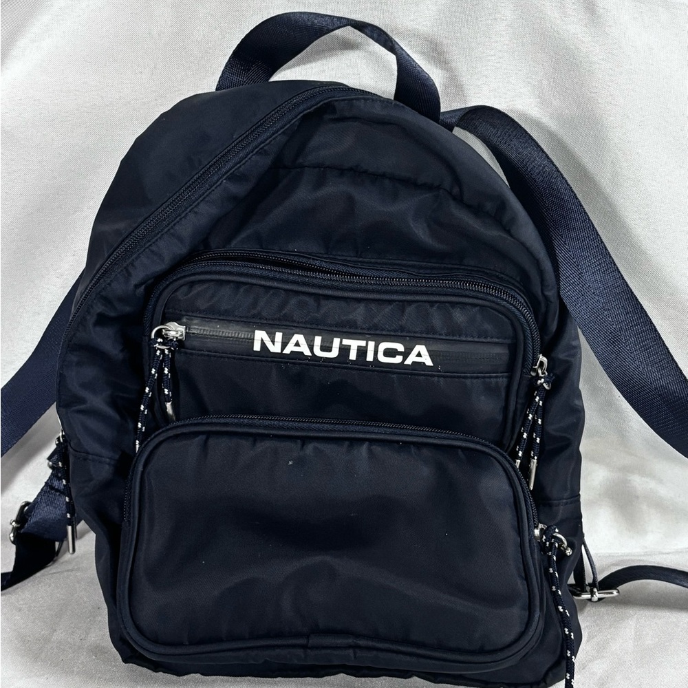 Nautica Navy Blue Backpack with White Logo